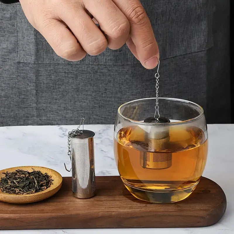 Tea Infuser - Stainless Steel Cylinder Tea & Spice Strainer – Woodland ...