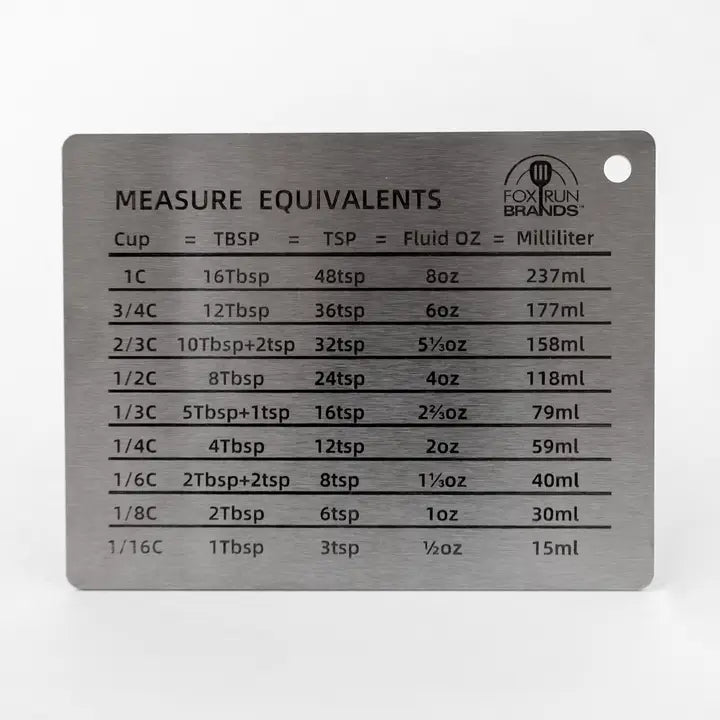 Measuring Tool - Stainless Steel Conversion Chart Magnet – Woodland Herbal