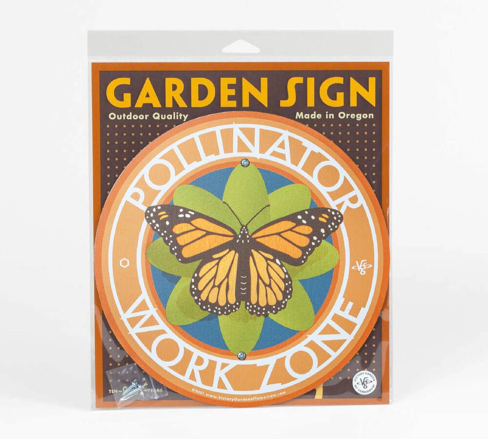 Butterfly's Pollinator Work Zone - Aluminum Garden Sign with Stake ...