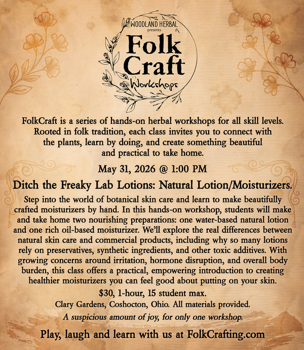 FolkCraft Workshop - Ditch the Freaky Lab Lotions: Make Natural Lotion + Moisturizers (May 31)