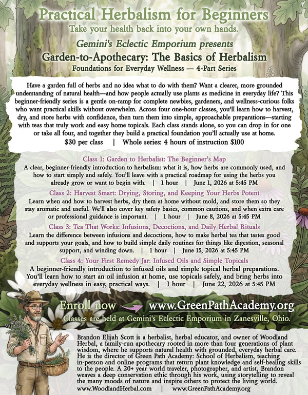 Garden-to-Apothecary: The Basics of Herbalism at Gemini's in Zanesville, OH
