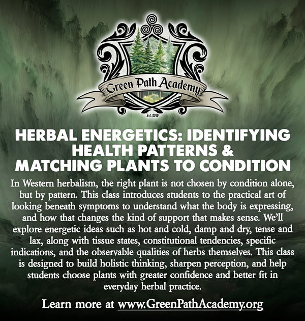 Green Path Academy: "Herbal Energetics: Identifying Health Patterns & Matching Plants to Condition" Class