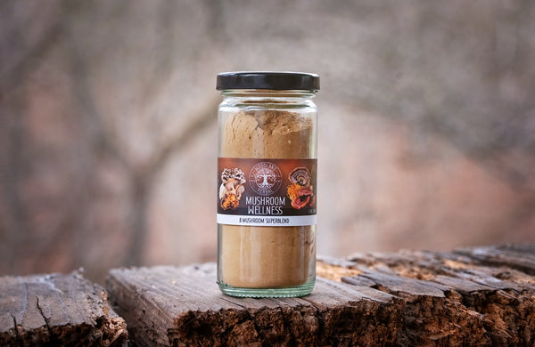 Mushroom Wellness Powder - 8 Medicinal Mushroom Superblend for Nutrition, Brain, Gut, Immunity Health