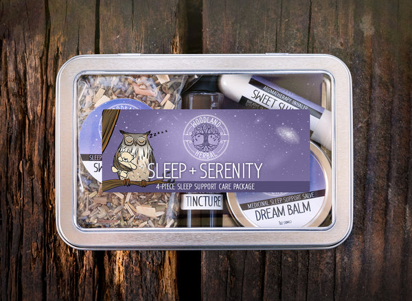 Sleep & Serenity Care Package - 4-Piece Kit for Inducing Sleep, Balancing Sleep Patterns, Ease Stress, Calm Anxiety